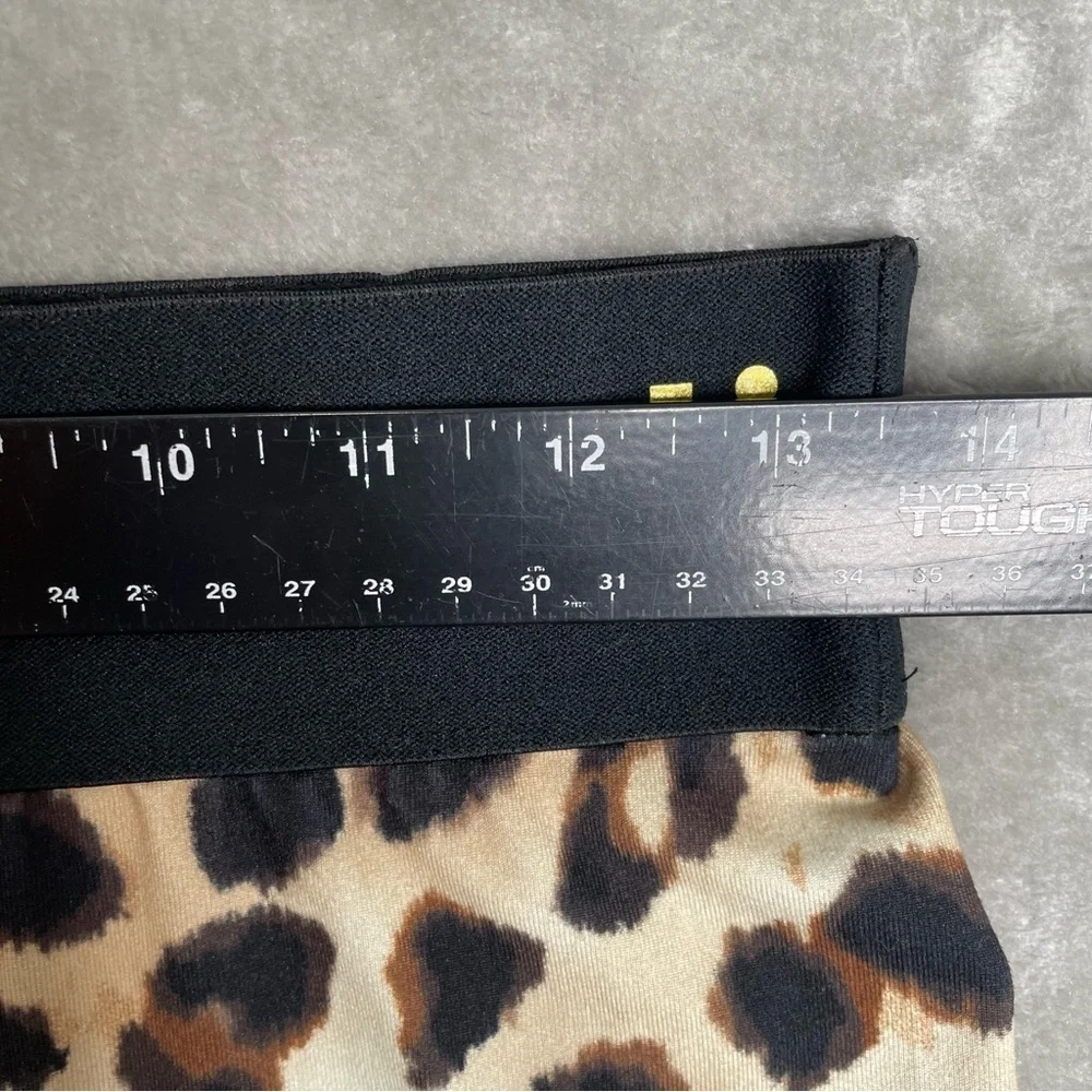 Justice Sport Cheetah Print Leggings Girls XL Plus 16P-18P Black & Pink Logo